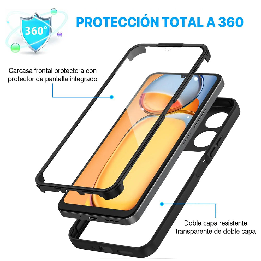Hülle für Xiaomi Poco C65 / Redmi 13C, Techsuit, ColorVerse 360, Schwarz