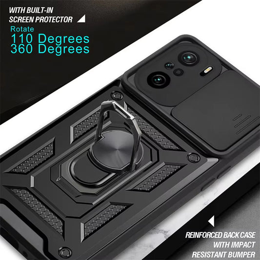 Hülle für Xiaomi Poco F3 / Mi 11i, Techsuit, CamShield, Schwarz