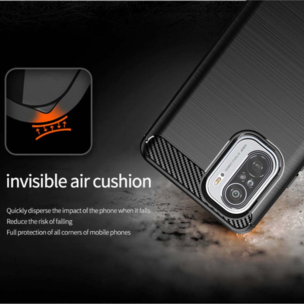 Hülle für Xiaomi Poco F3 / Mi 11i, Techsuit, Carbon, Schwarz