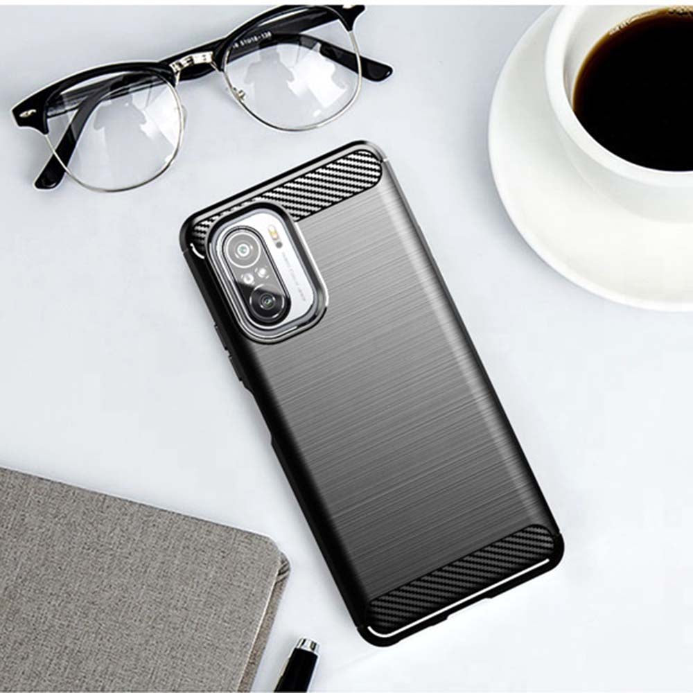 Hülle für Xiaomi Poco F3 / Mi 11i, Techsuit, Carbon, Schwarz