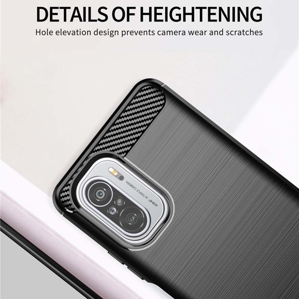 Hülle für Xiaomi Poco F3 / Mi 11i, Techsuit, Carbon, Schwarz