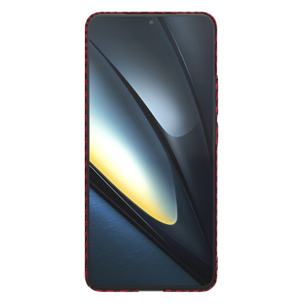 Hülle für Xiaomi Poco F6 Pro, Techsuit, Carbonite FiberShell, Rot