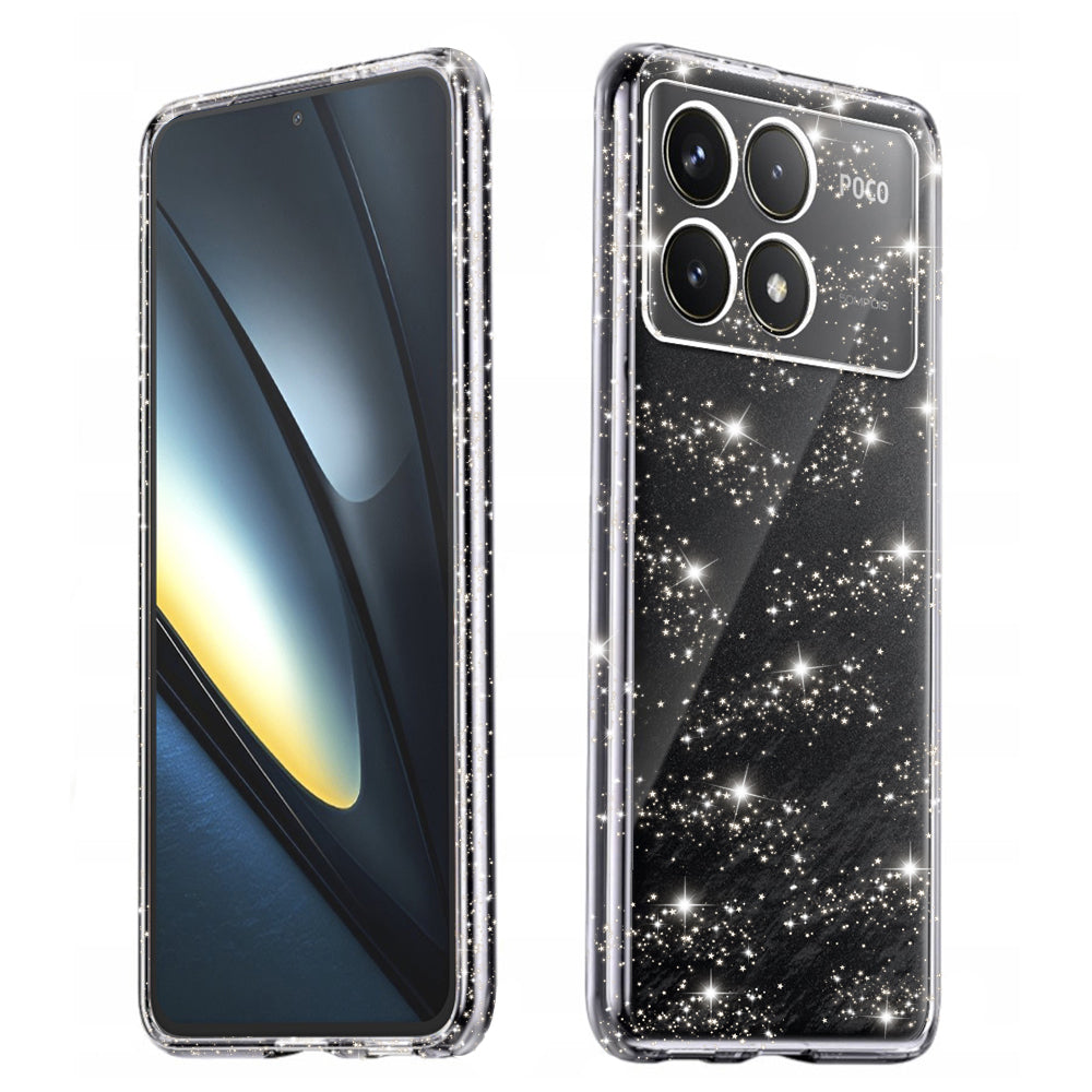 Case for Xiaomi Poco F6 Pro, Techsuit, SparkleSkin, Transparent