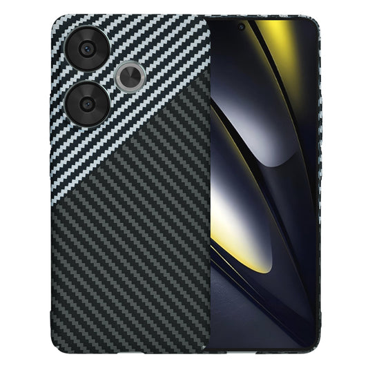 Hülle für Xiaomi Poco F6, Techsuit, Carbonite FiberShell, Schwarz Grau