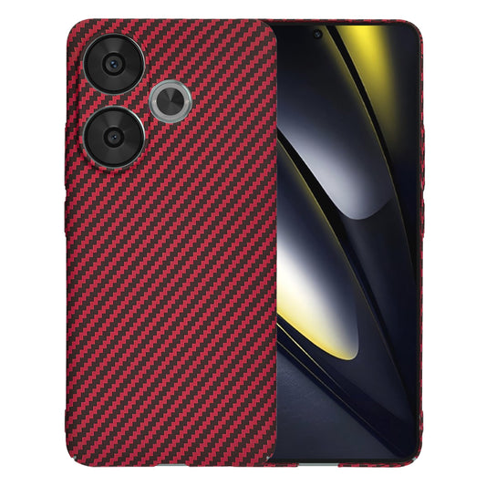 Hülle für Xiaomi Poco F6, Techsuit, Carbonite FiberShell, Rot