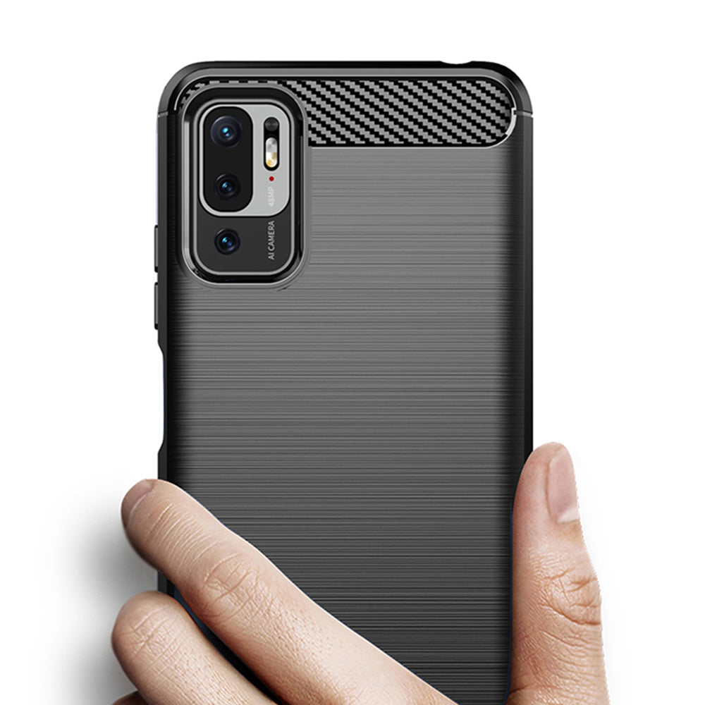 Hülle für Xiaomi Poco M3 Pro 5G / Redmi Note 10 5G, Techsuit, Carbon, Schwarz