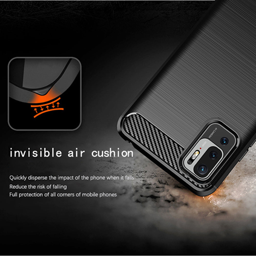 Hülle für Xiaomi Poco M3 Pro 5G / Redmi Note 10 5G, Techsuit, Carbon, Schwarz