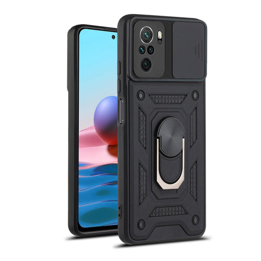 Hülle für Xiaomi Poco M5s / Redmi Note 10S / Note 10, Techsuit, CamShield, Schwarz