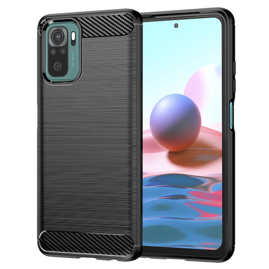 Hülle für Xiaomi Poco M5s / Redmi Note 10S / Note 10, Techsuit, Carbon, Schwarz
