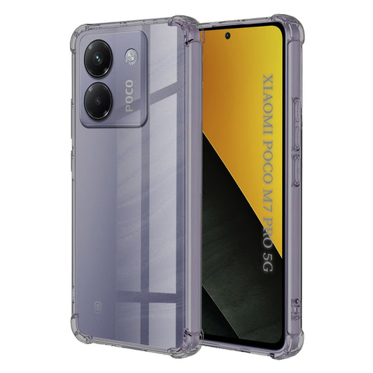 Hülle für Xiaomi Poco M7 Pro 5G, Techsuit, stoßfest klar, rauchfarben
