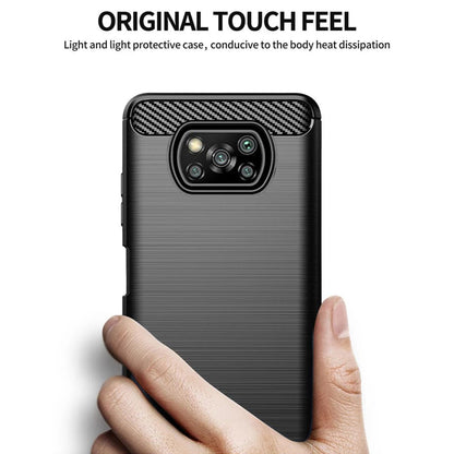 Hülle für Xiaomi Poco X3 Pro / X3 NFC / X3, Techsuit, Carbon, Schwarz