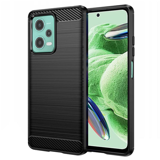 Hülle für Xiaomi Poco X5 / Note 12 5G, Techsuit, Carbon, Schwarz