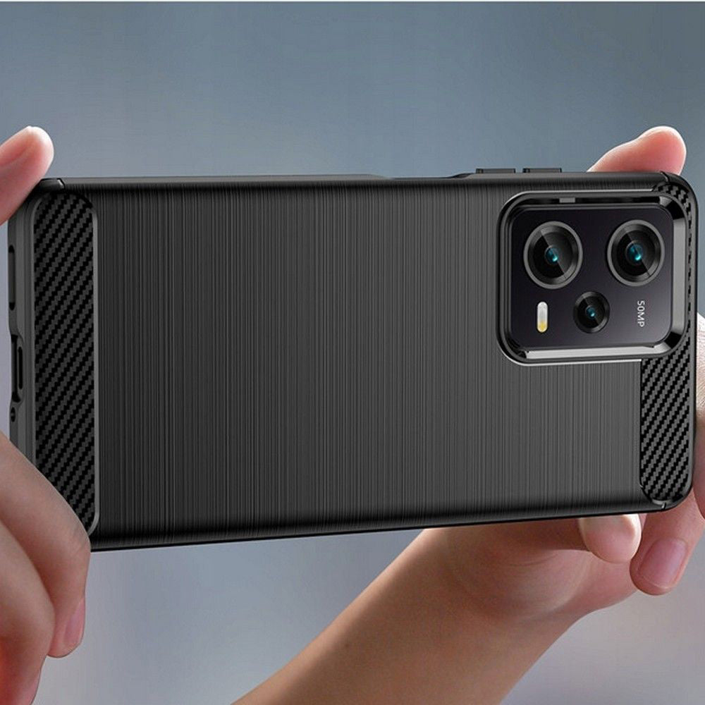 Hülle für Xiaomi Poco X5 Pro / Redmi Note 12 Pro 5G, Techsuit, Carbon, Schwarz