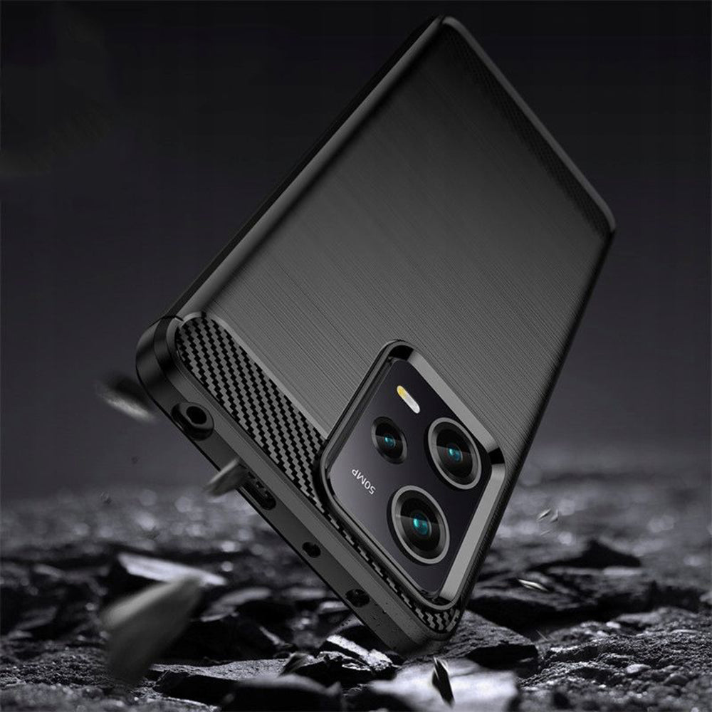 Hülle für Xiaomi Poco X5 Pro / Redmi Note 12 Pro 5G, Techsuit, Carbon, Schwarz