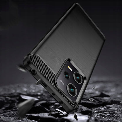 Hülle für Xiaomi Poco X5 Pro / Redmi Note 12 Pro 5G, Techsuit, Carbon, Schwarz