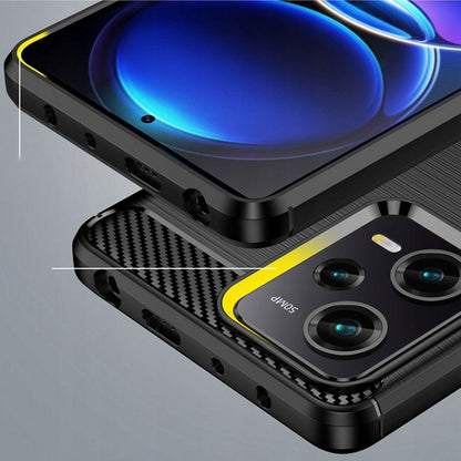 Hülle für Xiaomi Poco X5 Pro / Redmi Note 12 Pro 5G, Techsuit, Carbon, Schwarz