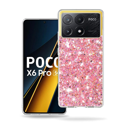 Hülle für Xiaomi Poco X6 Pro, Techsuit, Glitzernd, Rosa