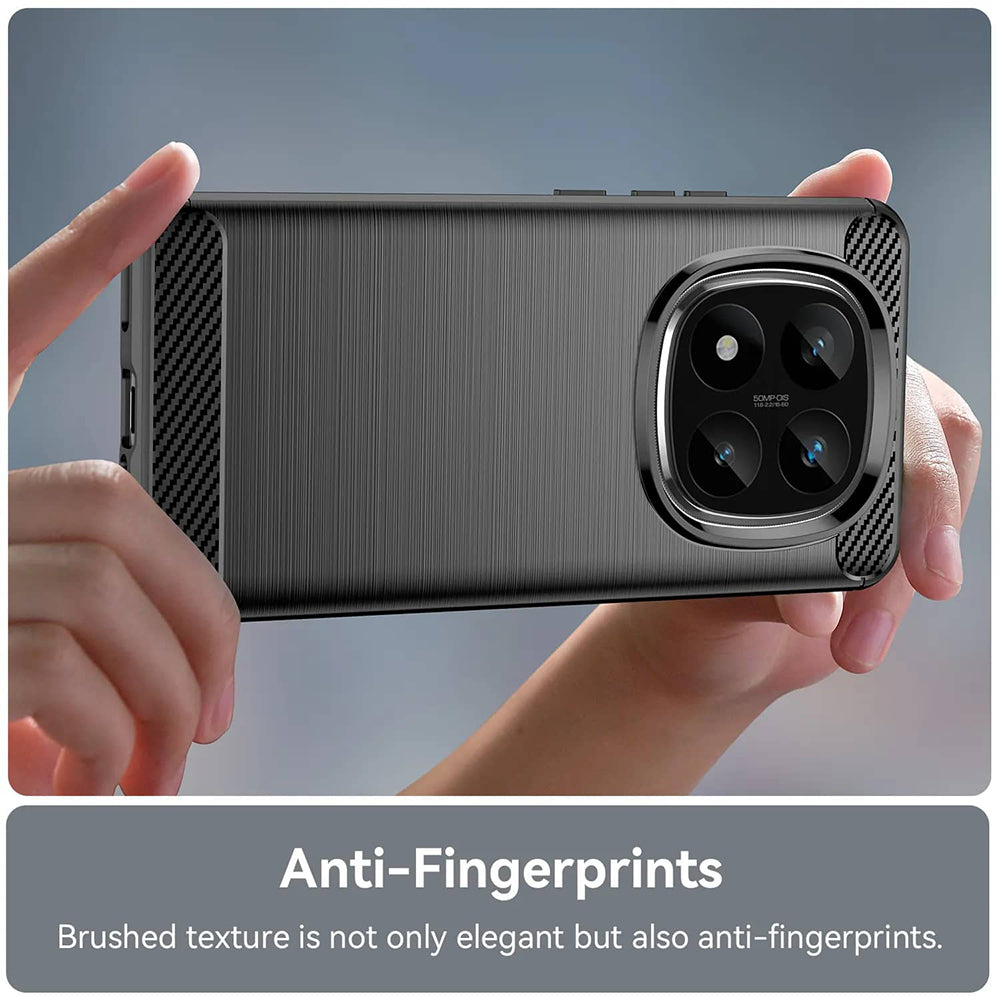 Hülle für Xiaomi Poco X7 / Note 14 Pro 5G, Techsuit, Carbon, Schwarz
