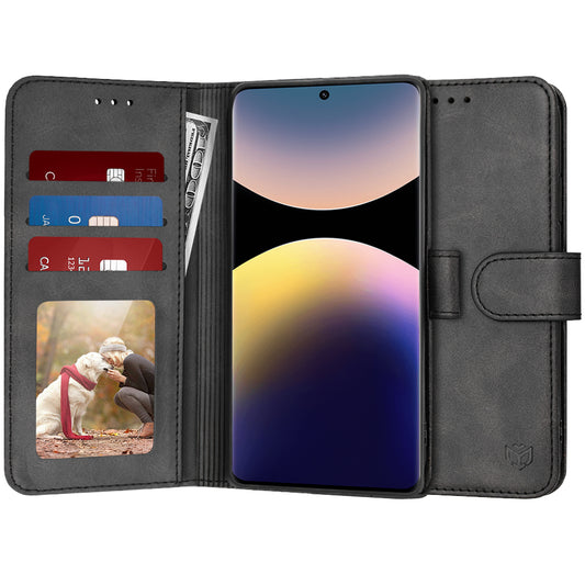 Hülle für Xiaomi Poco X7 / Note 14 Pro 5G, Techsuit, Diary Book, Schwarz