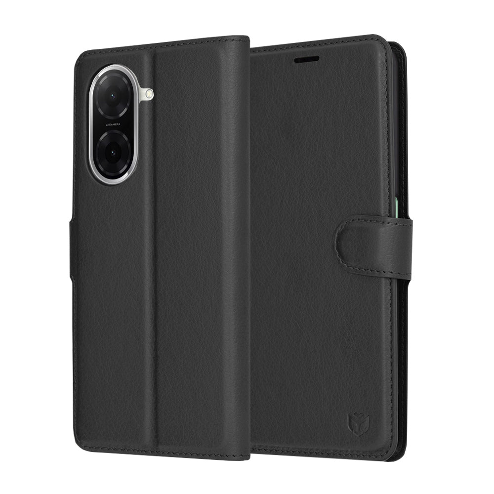 Hülle für Xiaomi Redmi A5 4G (Regional), Techsuit, Leder-Folio, Schwarz