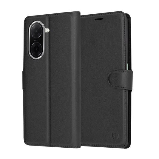 Hülle für Xiaomi Redmi A5 4G (Regional), Techsuit, Leder-Folio, Schwarz