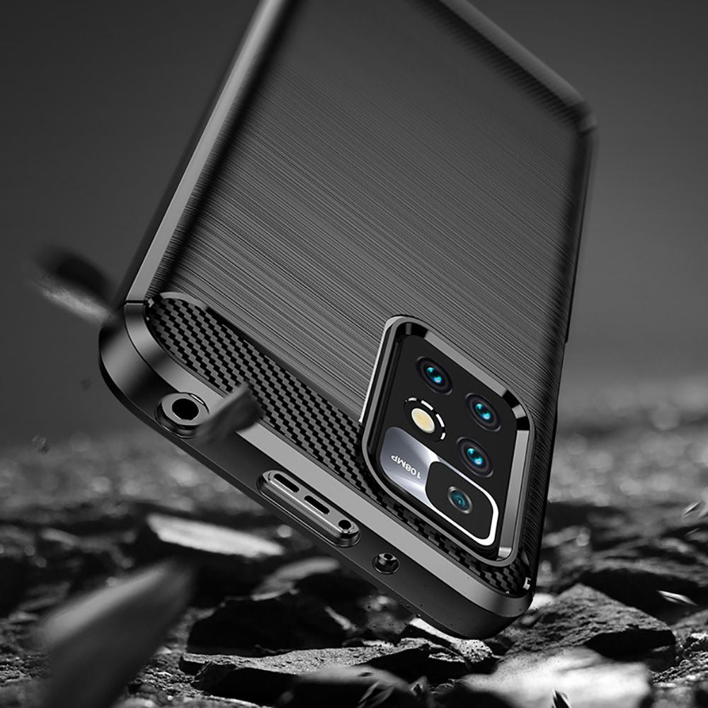 Hülle für Xiaomi Redmi 10 2022 / 10 (2021), Techsuit, Carbon, Schwarz