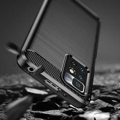 Hülle für Xiaomi Redmi 10 2022 / 10 (2021), Techsuit, Carbon, Schwarz