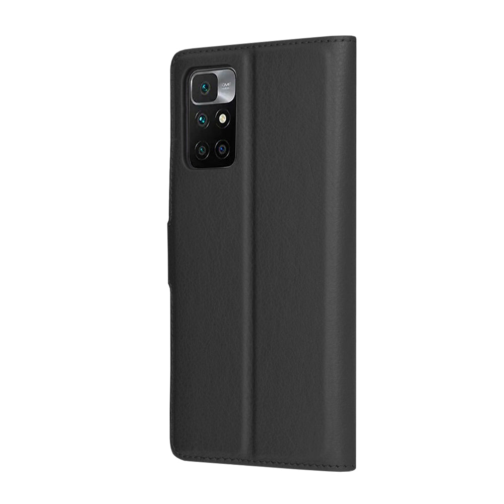 Hülle für Xiaomi Redmi 10 2022 / 10 (2021), Techsuit, Leder-Folio, Schwarz