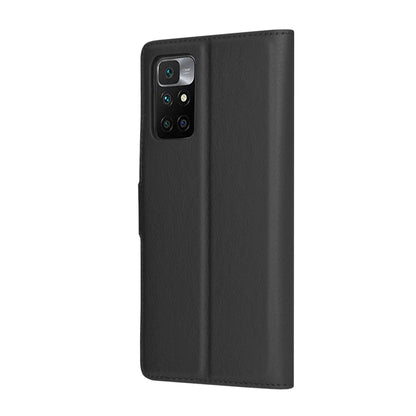 Hülle für Xiaomi Redmi 10 2022 / 10 (2021), Techsuit, Leder-Folio, Schwarz