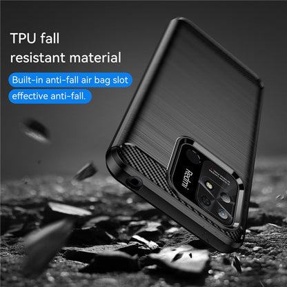 Hülle für Xiaomi Redmi 10C, Techsuit, Carbon, Schwarz