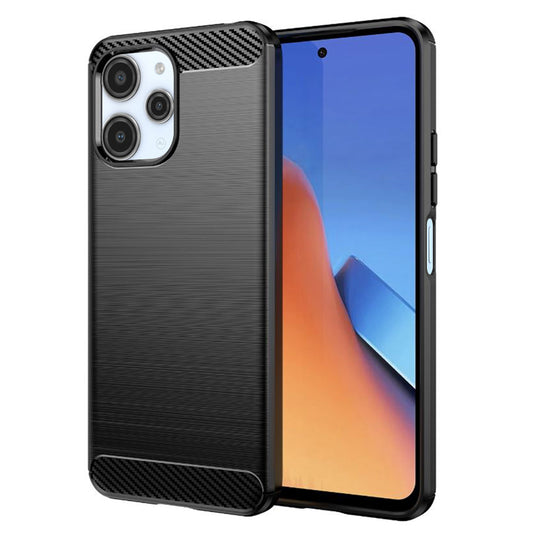 Hülle für Xiaomi Redmi 12 5G / 12, Techsuit, Carbon, Schwarz