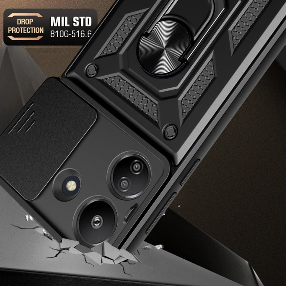 Hülle für Xiaomi Redmi 13C 5G, Techsuit, CamShield, Schwarz