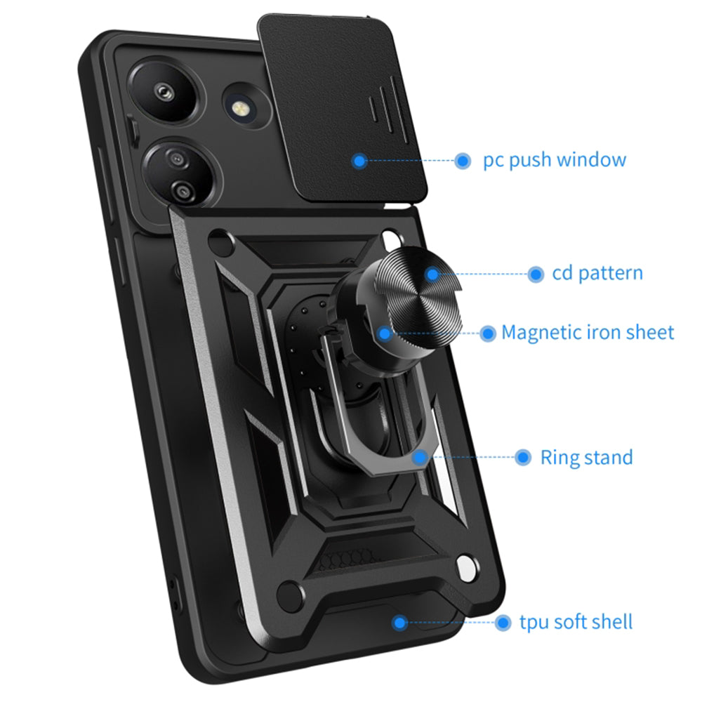 Hülle für Xiaomi Redmi 13C 5G, Techsuit, CamShield, Rosa