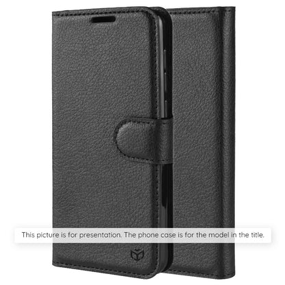 Hülle für Xiaomi Redmi 15 5G / 15 4G, Techsuit, Leder-Folio, Schwarz