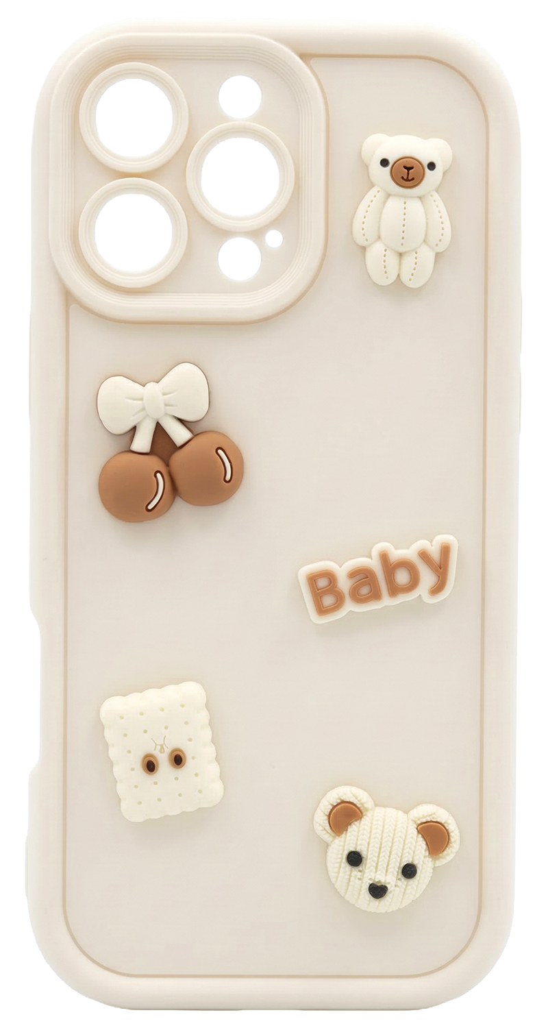 Hülle für Xiaomi Redmi Note 15 Pro 5G, OEM, Ultra Trendy 3D Bear, Beige