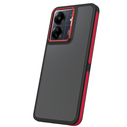 Hülle für Xiaomi Poco M6 / Redmi 13C 5G, OEM, Crystal Black, Rot
