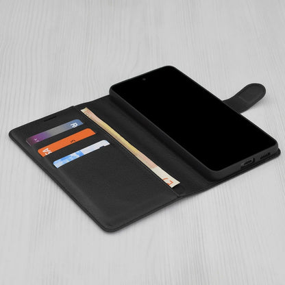 Hülle für Xiaomi Redmi Note 14 Pro+ 5G / Note 14 Pro 5G / Poco X7, Techsuit, Leder-Folio, Schwarz