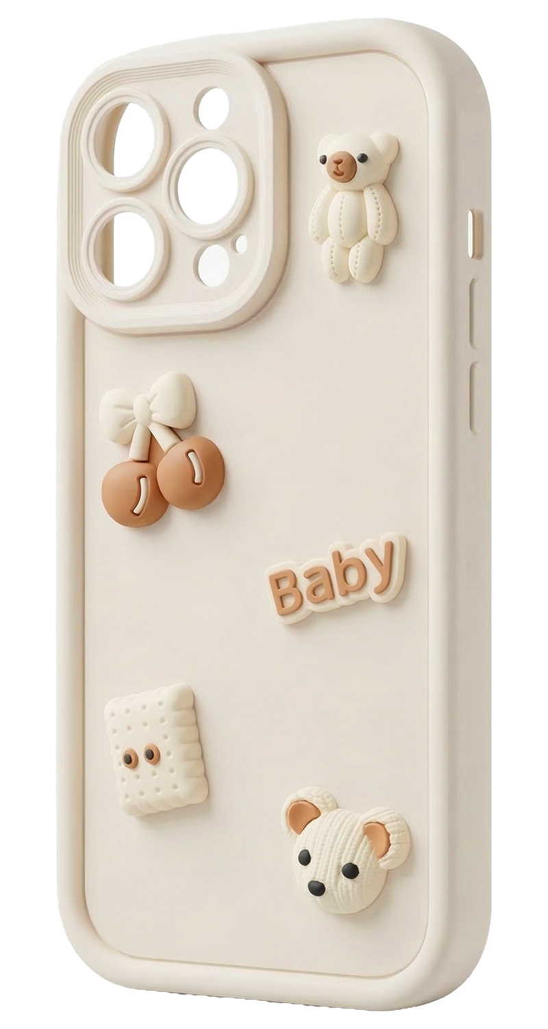 Hülle für Xiaomi Redmi Note 15 Pro 5G, OEM, Ultra Trendy 3D Bear, Beige