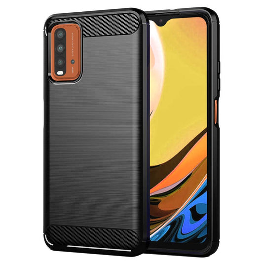 Hülle für Xiaomi Redmi 9 Power / 9T, Techsuit, Carbon, Schwarz