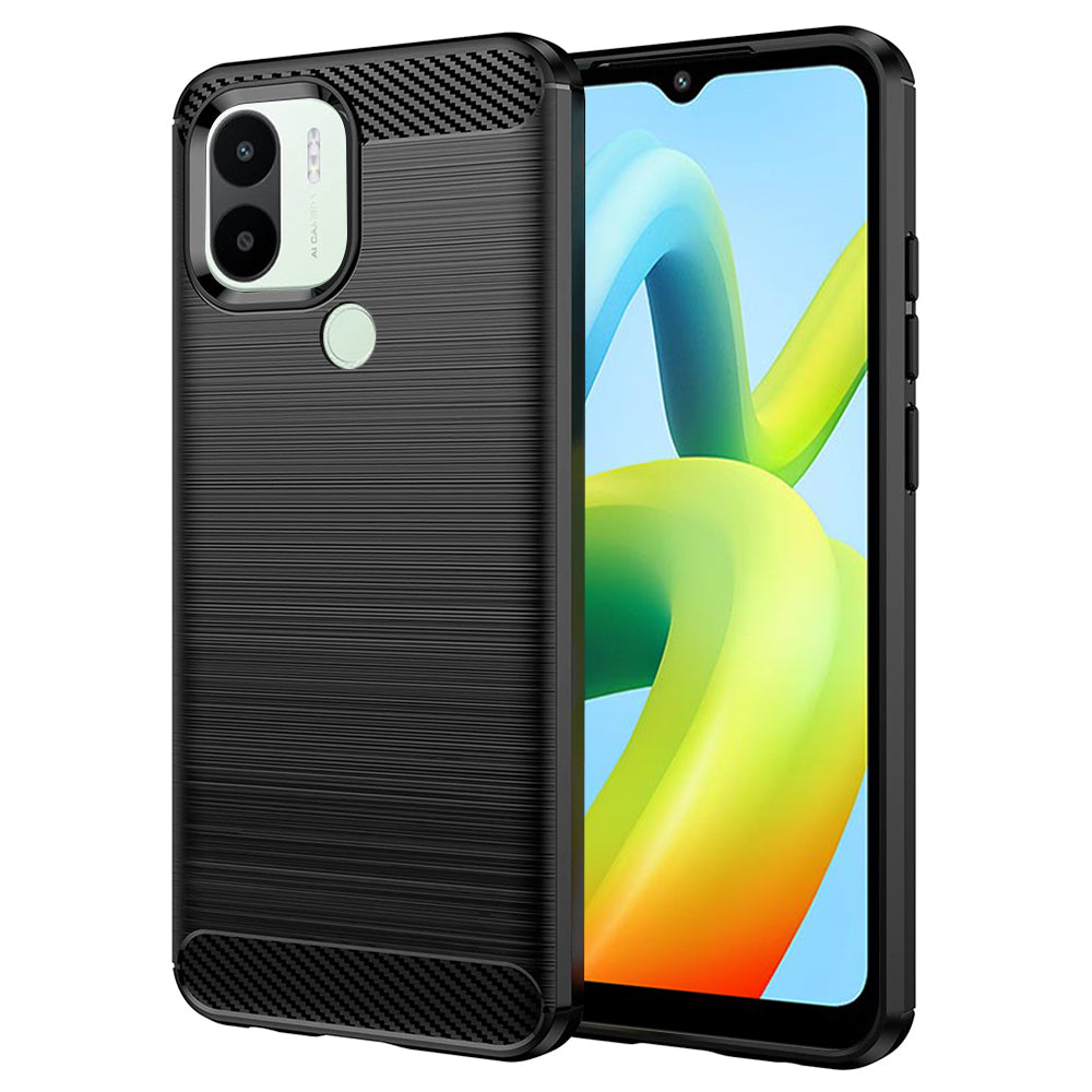 Hülle für Xiaomi Redmi A2+ / A1+, Techsuit, Carbon, Schwarz