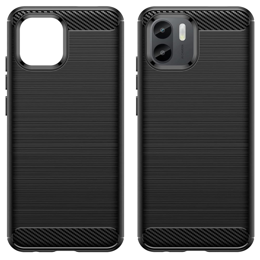 Hülle für Xiaomi Redmi A2+ / A1+, Techsuit, Carbon, Schwarz