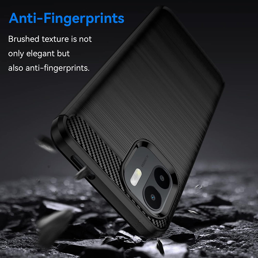 Hülle für Xiaomi Redmi A2+ / A1+, Techsuit, Carbon, Schwarz