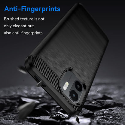 Hülle für Xiaomi Redmi A2+ / A1+, Techsuit, Carbon, Schwarz
