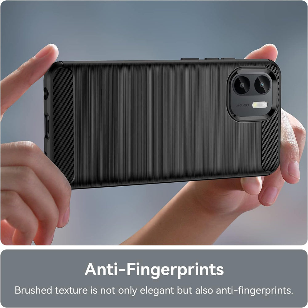 Hülle für Xiaomi Redmi A2+ / A1+, Techsuit, Carbon, Schwarz