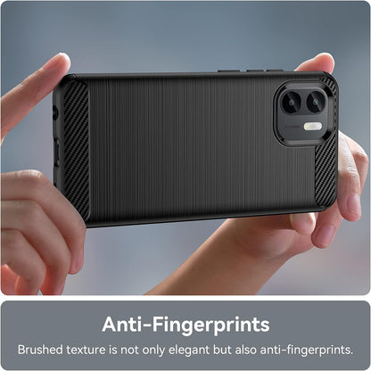 Hülle für Xiaomi Redmi A2+ / A1+, Techsuit, Carbon, Schwarz