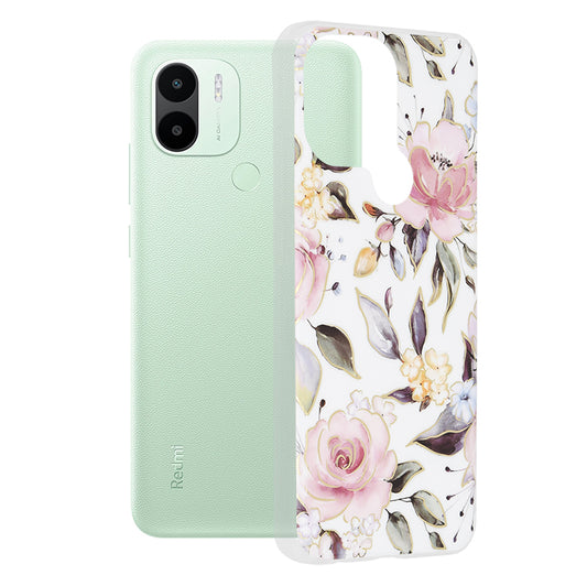 Hülle für Xiaomi Redmi A2+ / A1+, Techsuit, Marble, Weiß