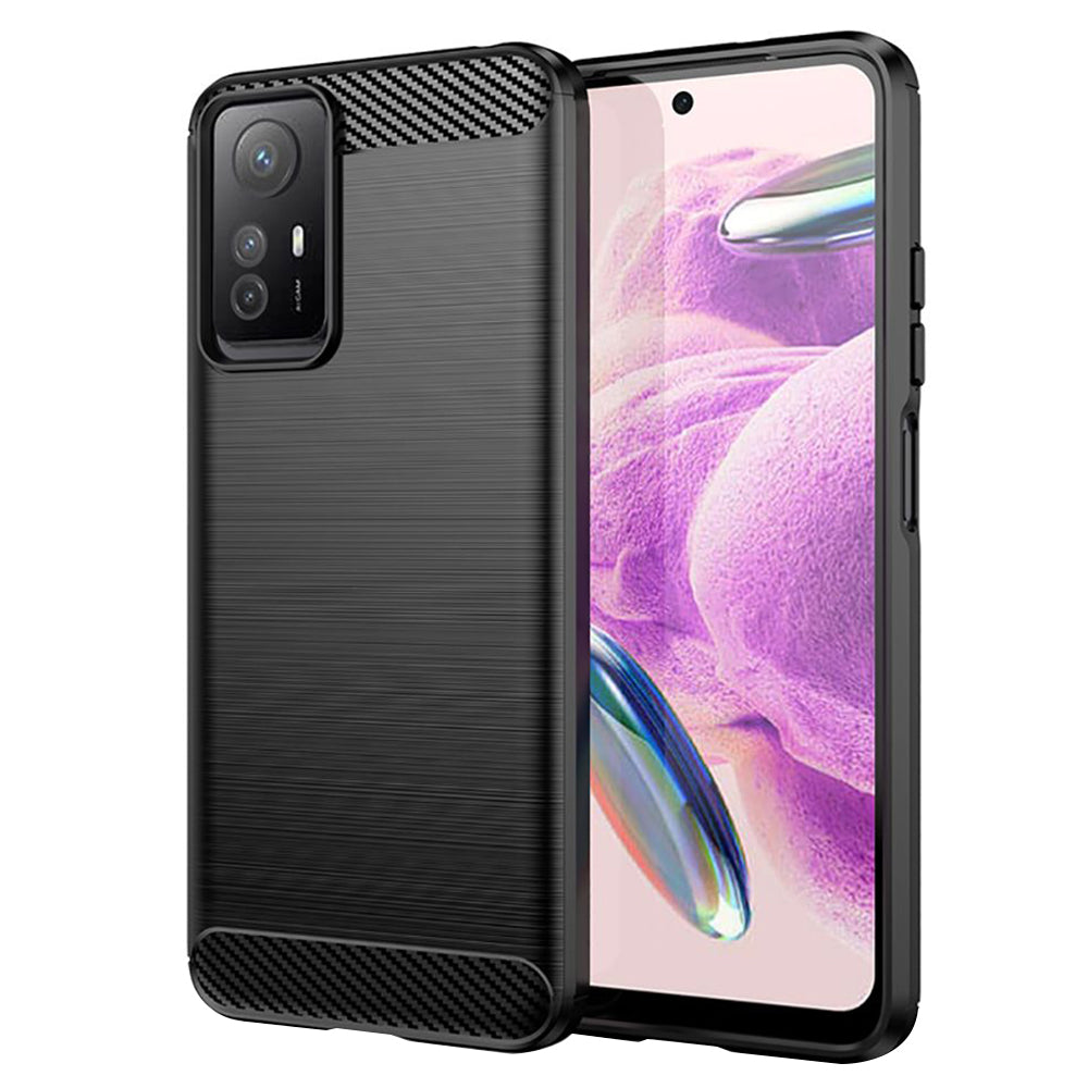Hülle für Xiaomi Redmi Note 12S, Techsuit, Carbon, Schwarz