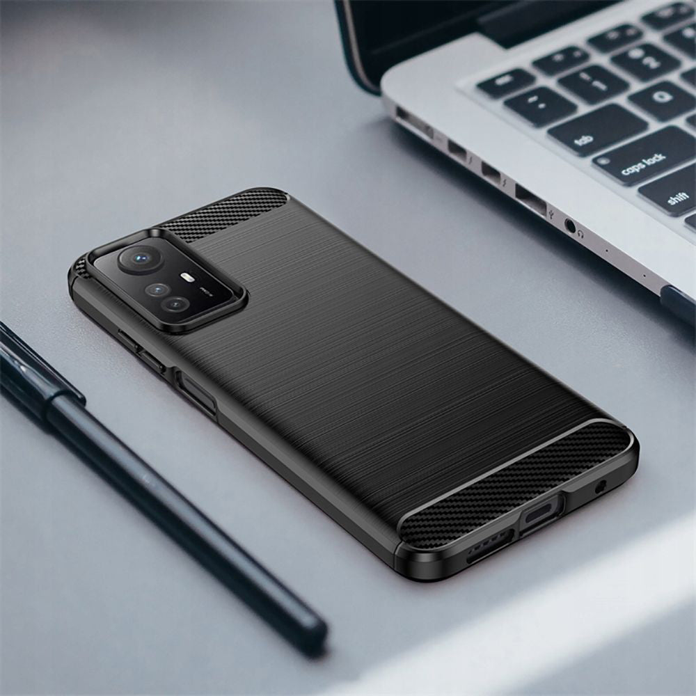 Hülle für Xiaomi Redmi Note 12S, Techsuit, Carbon, Schwarz