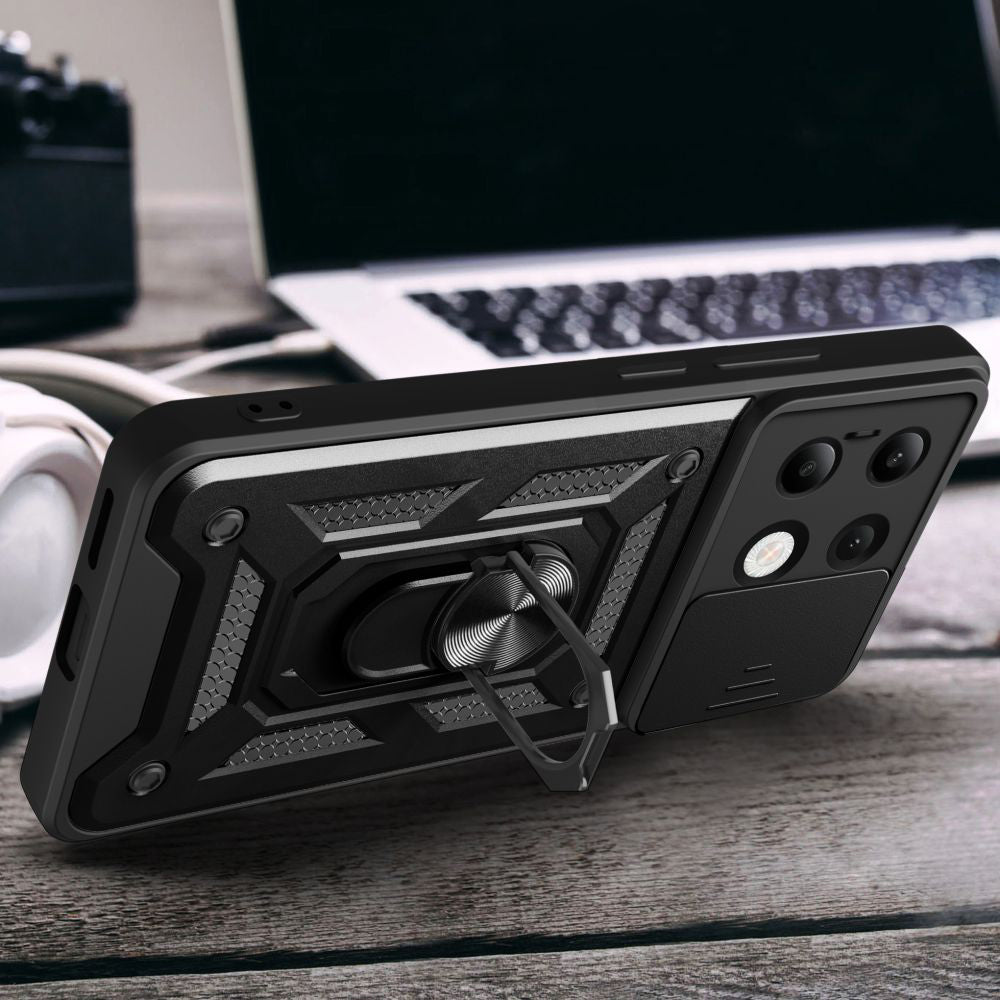 Hülle für Xiaomi Redmi Note 13 4G, Techsuit, CamShield, Schwarz