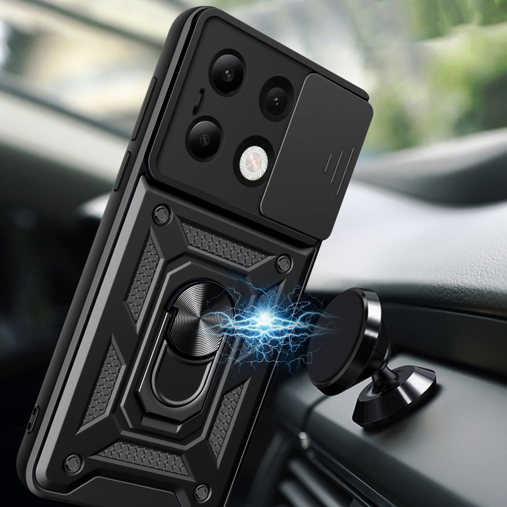 Hülle für Xiaomi Redmi Note 13 4G, Techsuit, CamShield, Schwarz